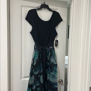 Elegant Navy and Floral Dress